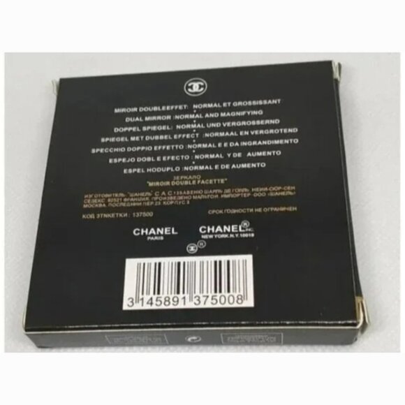 AUTHENTIC CHANEL MIRROR DOUBLE FACETTES MIRROR DUO COMPACT CLASSIC BLACK - Picture 5 of 6